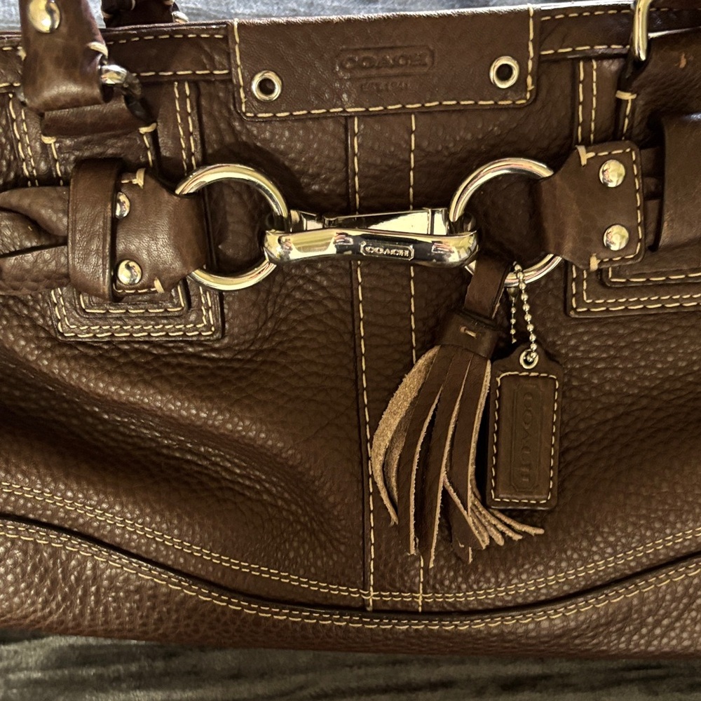 Coach Dark Brown Leather Shoulder Bag